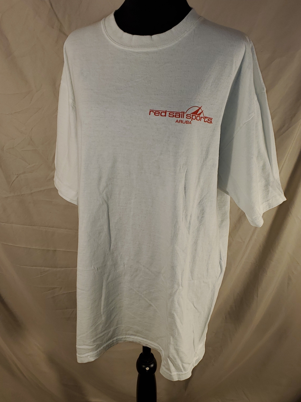 Anvil White T-Shirt with Red Sail Sports Logo